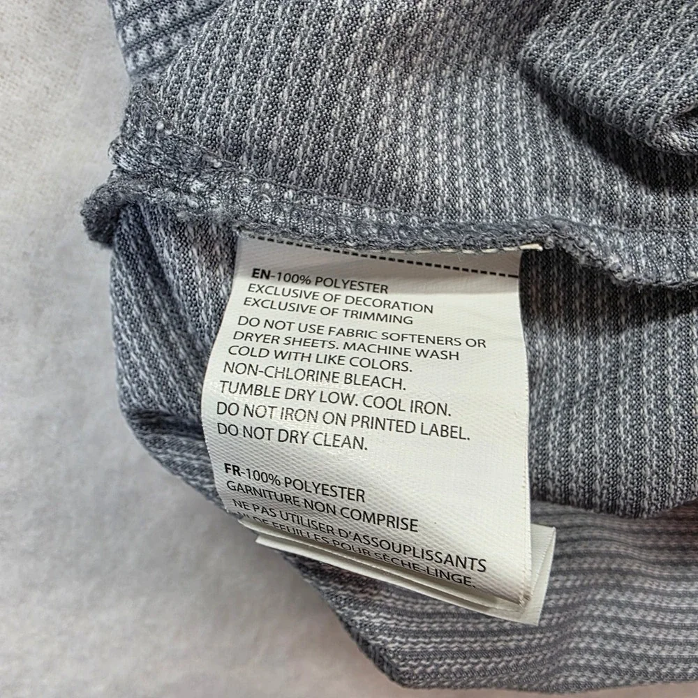 PGA‎ TOUR Men's Golf Polo Shirt XL Gray Micro Check Short Sleeve 100% Polyester